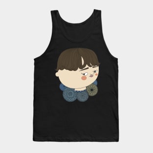 Cute Boy Face Side Eye Collection: Charming and Playful Tank Top